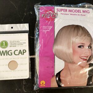 NWT Blonde Wig & Wig Cap